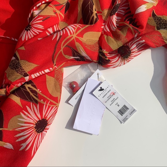 EQUIPMENT Andrese Floral Silk Wrap Dress | 8 | NEW - Picture 7 of 16